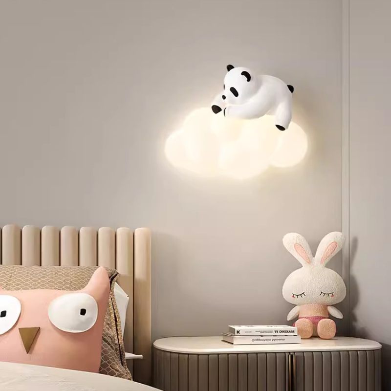 Baby Nursery Knobs - Schattige kinderkamer panda wandlampen LED wolk