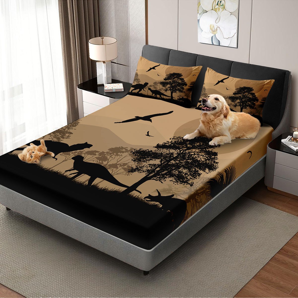 Baby Nursery Bedding - Jurassic Dinosaur Matrasbeschermer Matrashoes Ademend Polyester