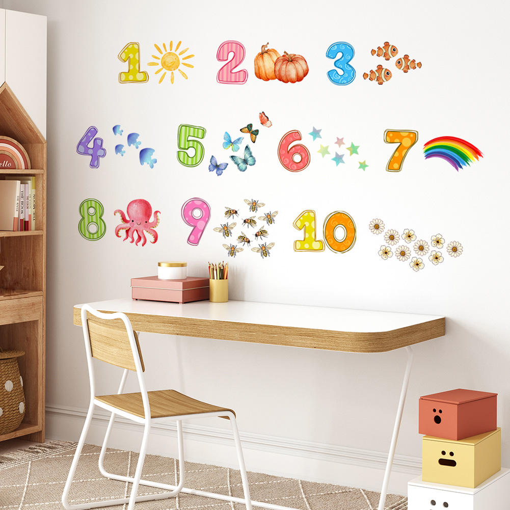 Baby Nursery Labels - Cartoon digitale dieren muursticker baby kinderen
