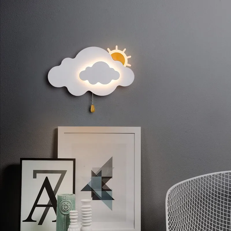 Baby Nursery Knobs - 2025 Cloud Wandlampen Kinderkamer Bedlampje Minimalistisch