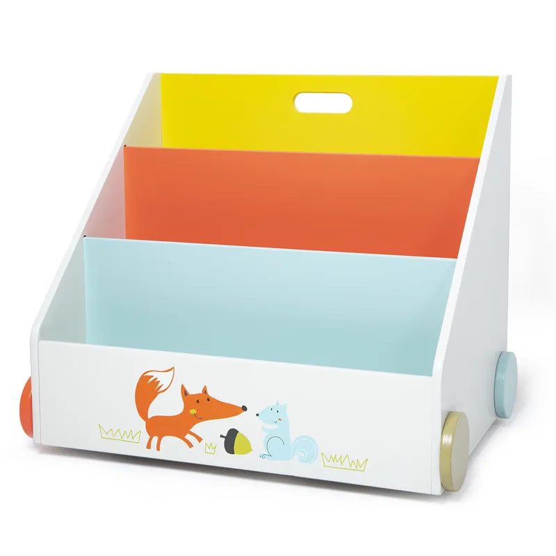 Baby Nursery Bookcase - Houten vierkante boekenkast met vosmotief voor
