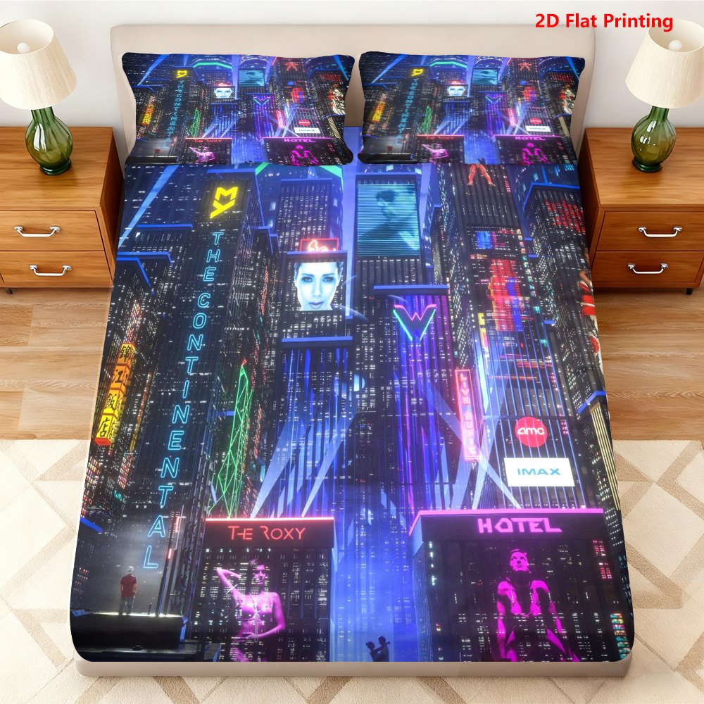 Baby Nursery Bedding - 3-delige set beddengoed met stedelijk landschap,