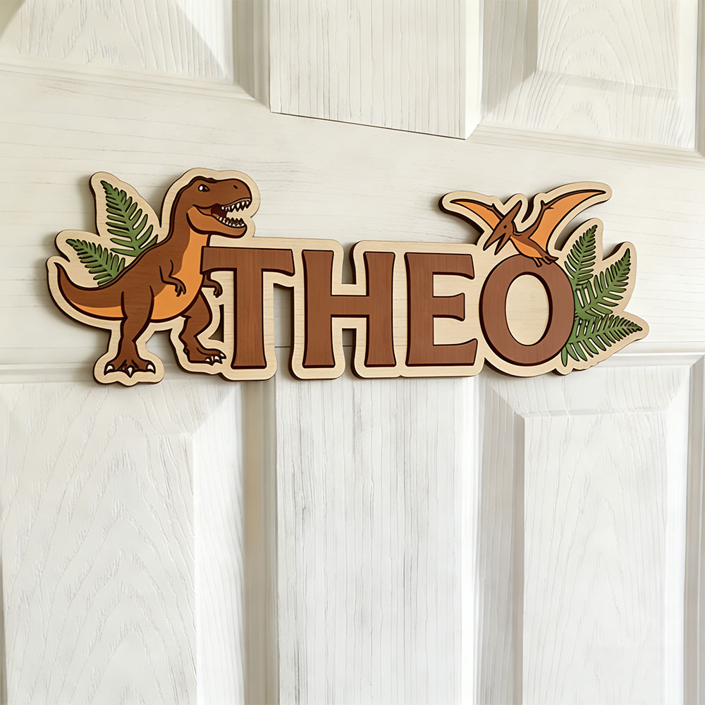 Baby Nursery Toy - Gepersonaliseerd dinosaurusnaambord voor de geliefde baby,