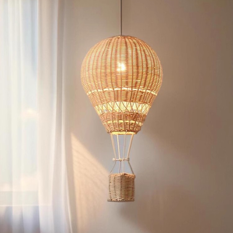 Baby Nursery Knobs - Heteluchtballon kroonluchter LED kinderkamer rotan ambachtelijke