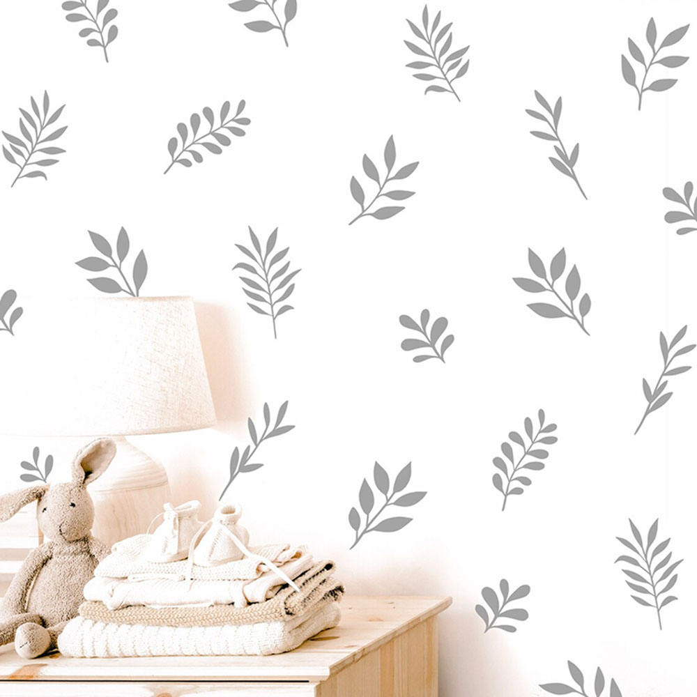 Baby Nursery Labels - 41 stuks botanische blad muursticker speelkamer