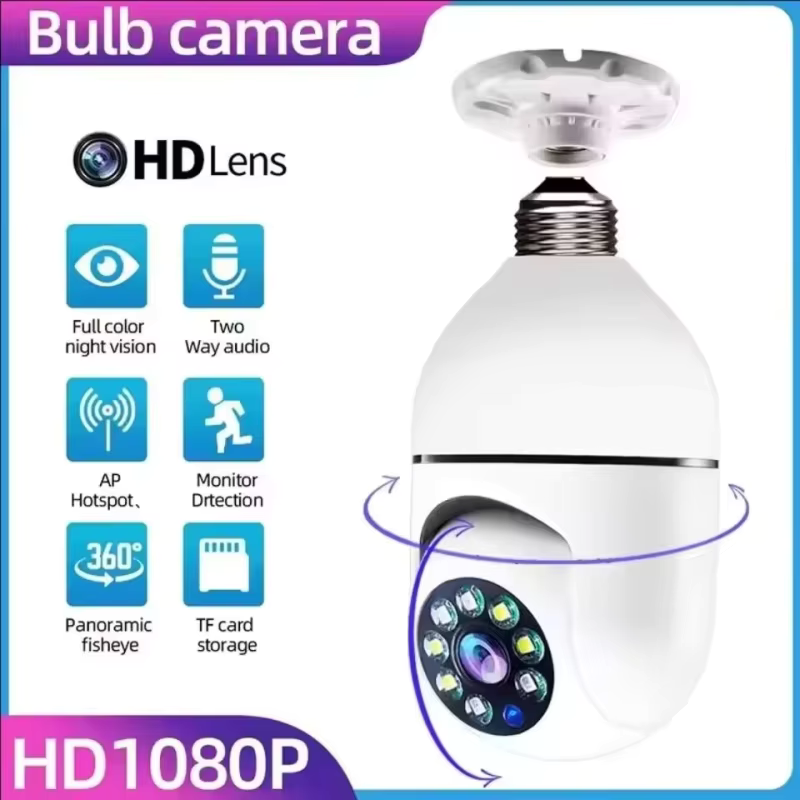 Baby Nursery Camera - 4G WiFi IP-camera E27-lampcamera 3MP draadloze