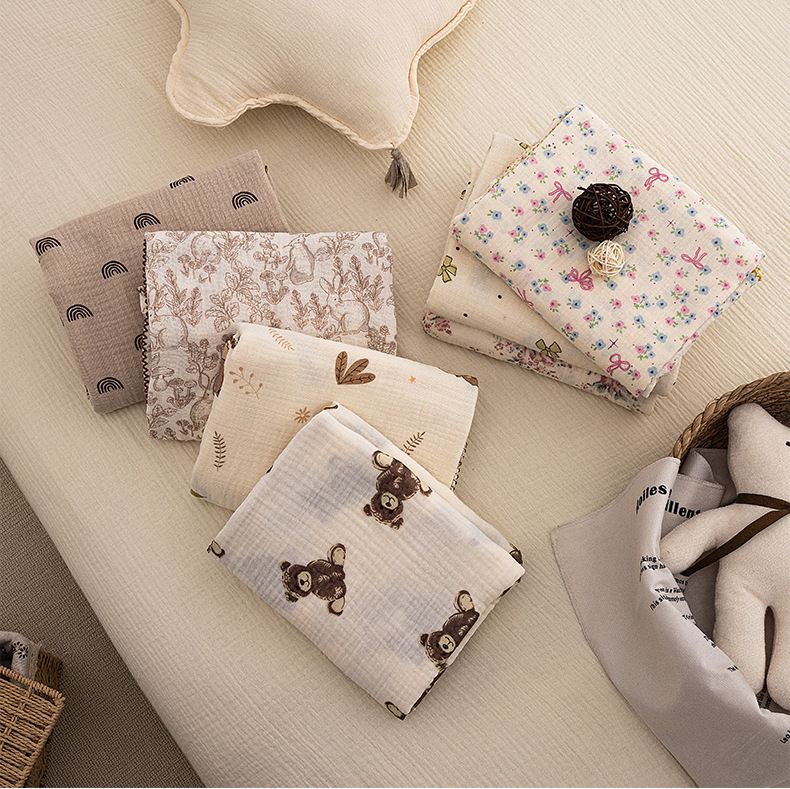 Baby Girl Nursery Quilt - Baby zomerwikkeldeken pasgeboren bloemen mousseline babydeken