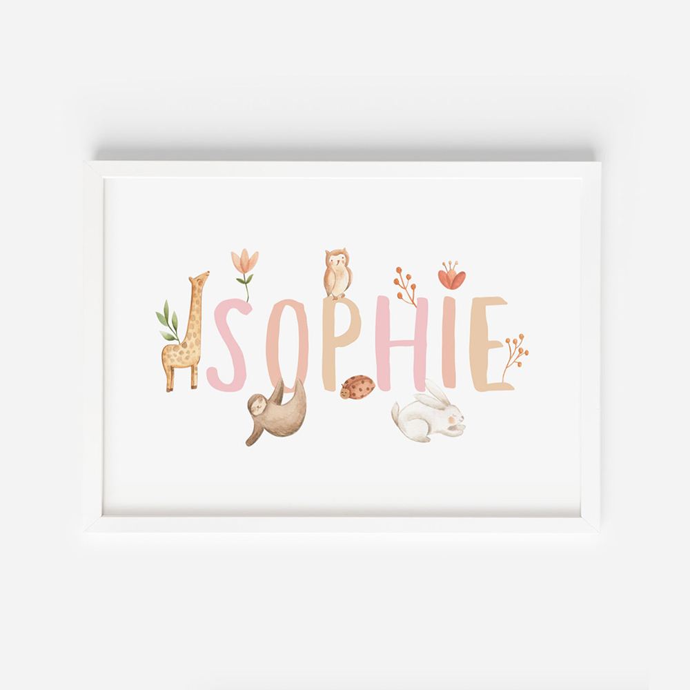 Baby Nursery Name Letters - Naam Custom Poster Kwekerij Canvas Schilderij