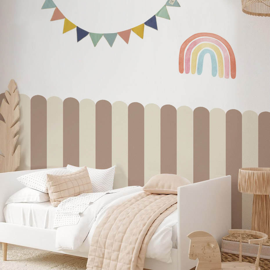 Baby Nursery Wall - Veelkleurig verticaal gestreept boogbehang kinderkamer kindermuurkunst