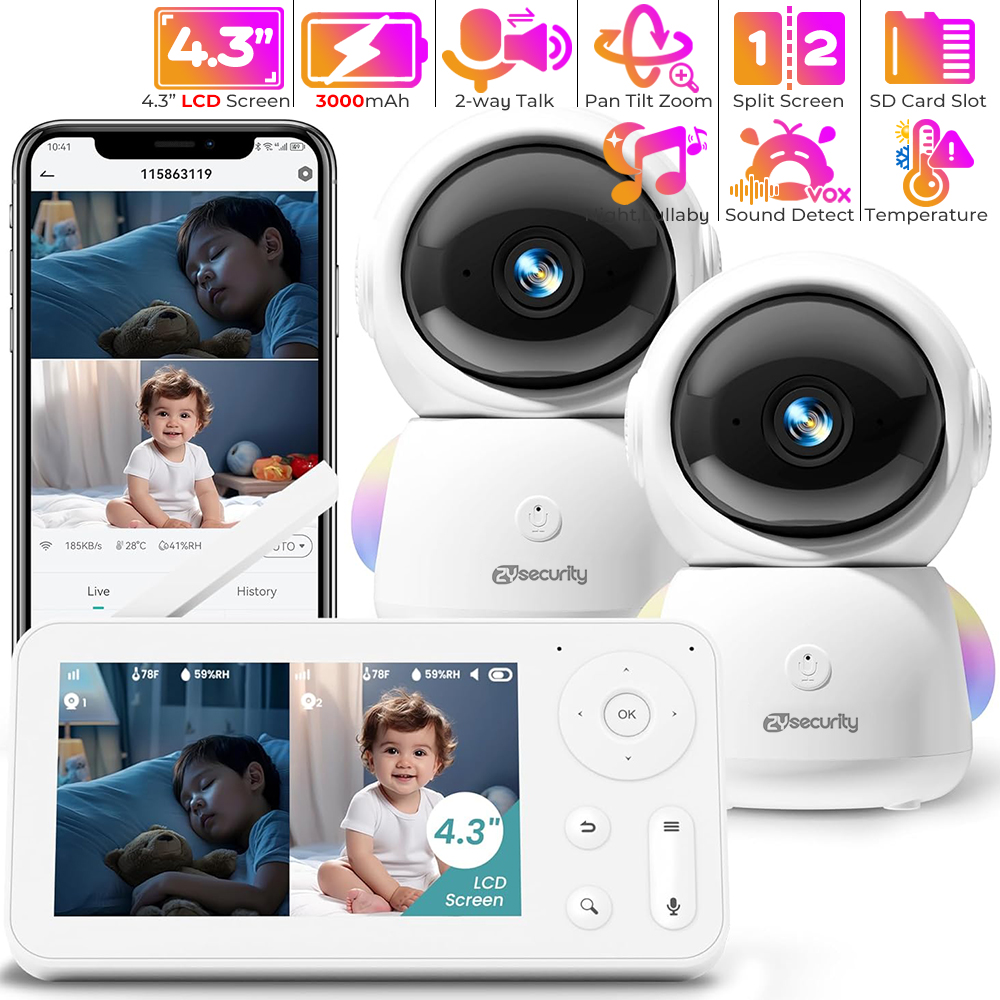 2K babyfoon met 2 camera's en  - Baby Nursery Equipment recensie en prijs