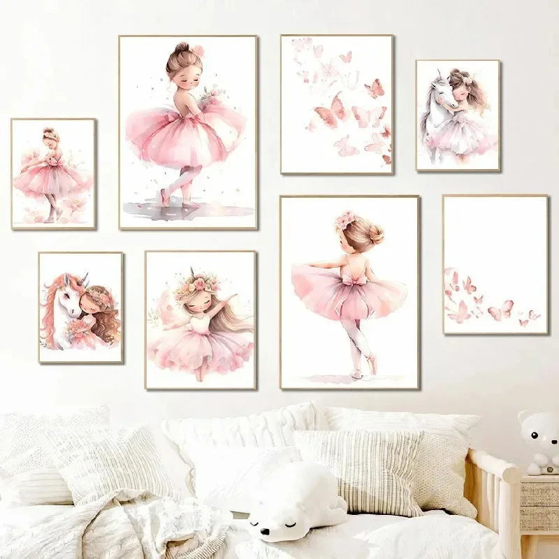Roze Ballerina Meisje Eenhoorn - Baby Nursery Paintings recensie en prijs