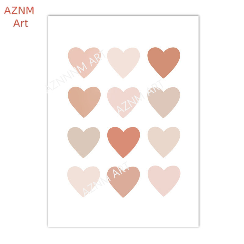 1/3PCS, cartoon hart regenboog - Baby Nursery Paintings recensie en prijs