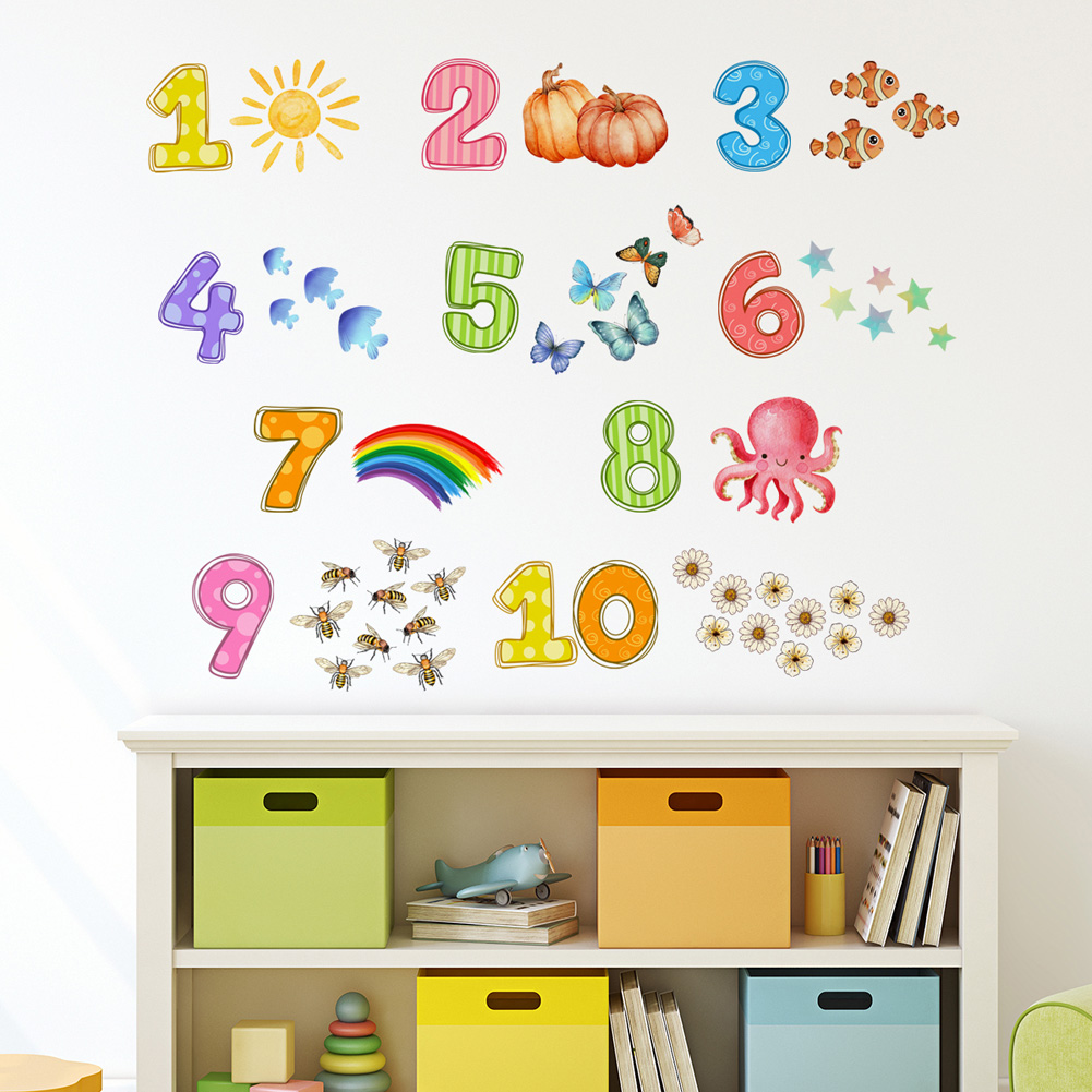 Cartoon digitale dieren muurst - Baby Nursery Labels recensie en prijs