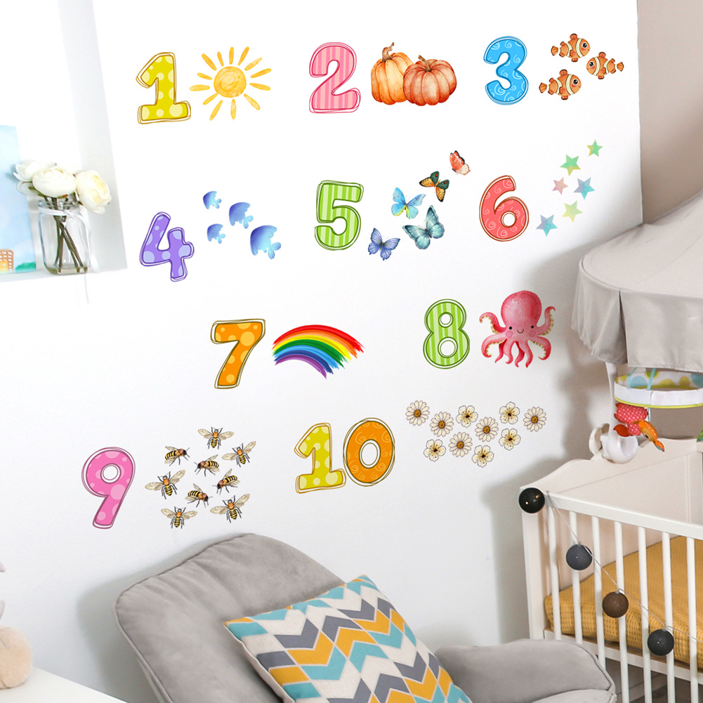 Cartoon digitale dieren muurst - Baby Nursery Labels recensie en prijs