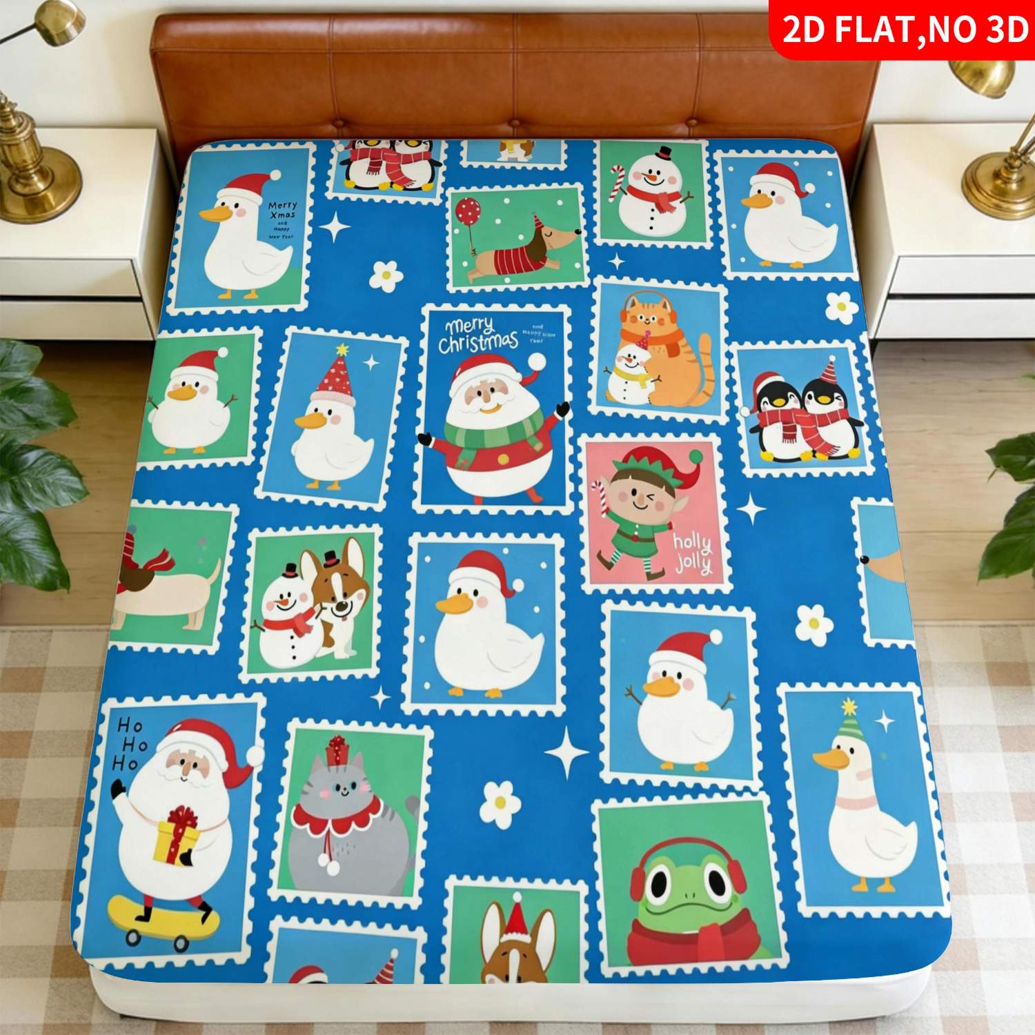 Kerst-dierenprint blauwe bedde - Baby Nursery Bedding recensie en prijs