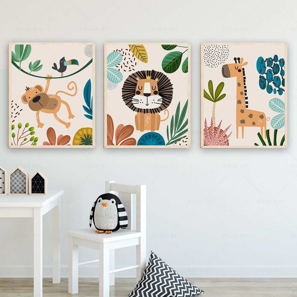 Boho Aap Leeuw Giraffe Vogel Z - Baby Nursery Paintings recensie en prijs