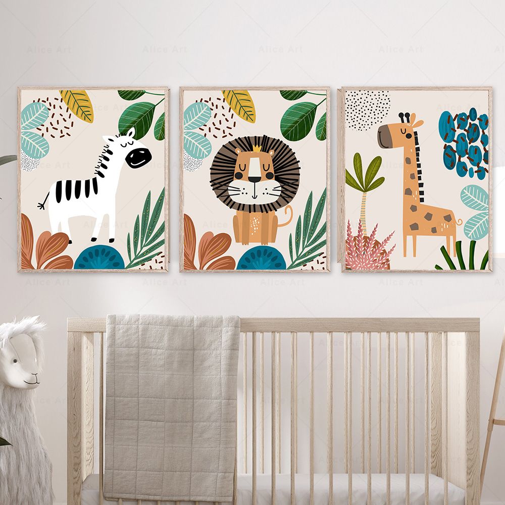 Boho Aap Leeuw Giraffe Vogel Z - Baby Nursery Paintings recensie en prijs
