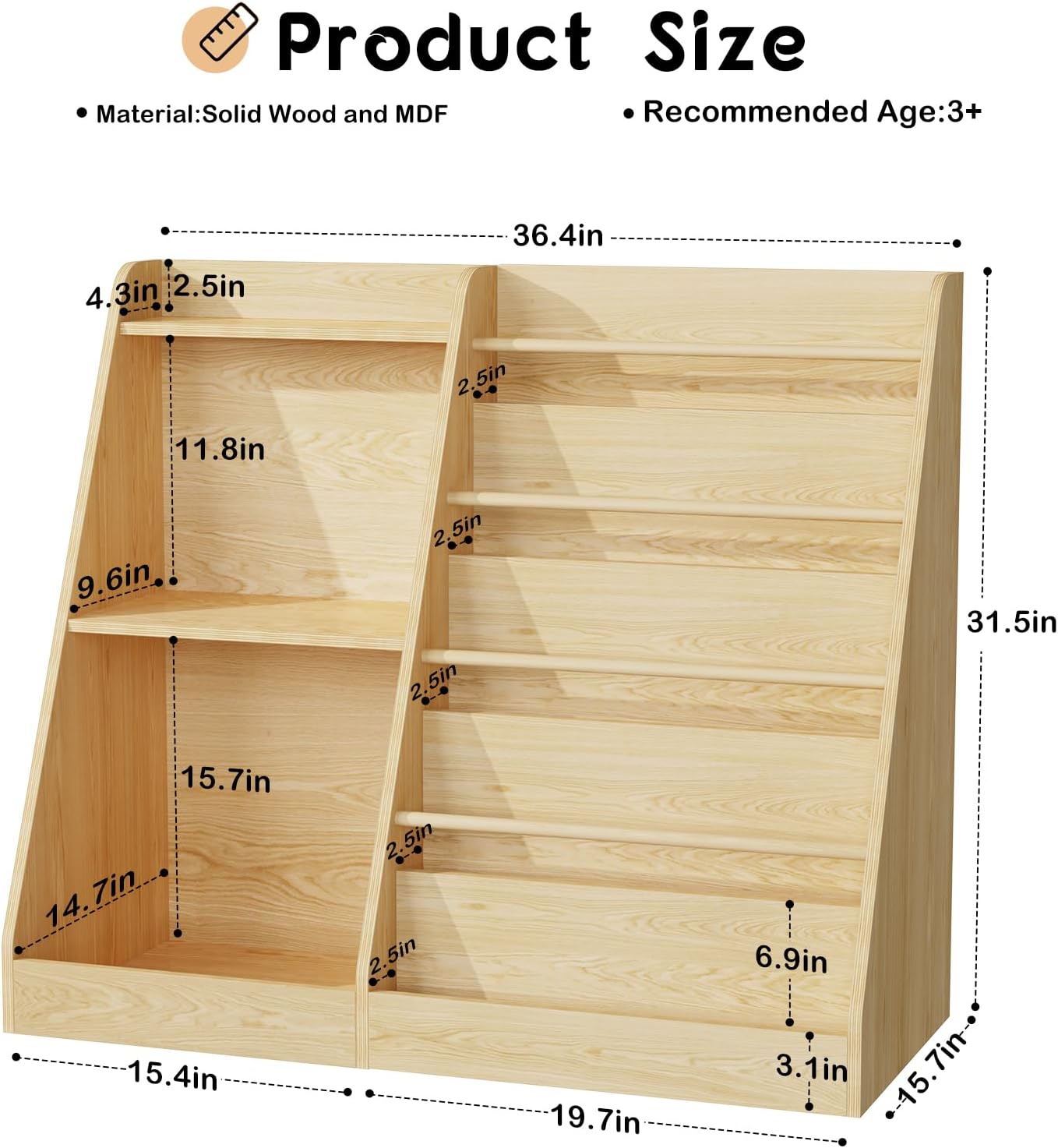 Kinderboekenplank Montessori,  - Baby Nursery Bookcase recensie en prijs