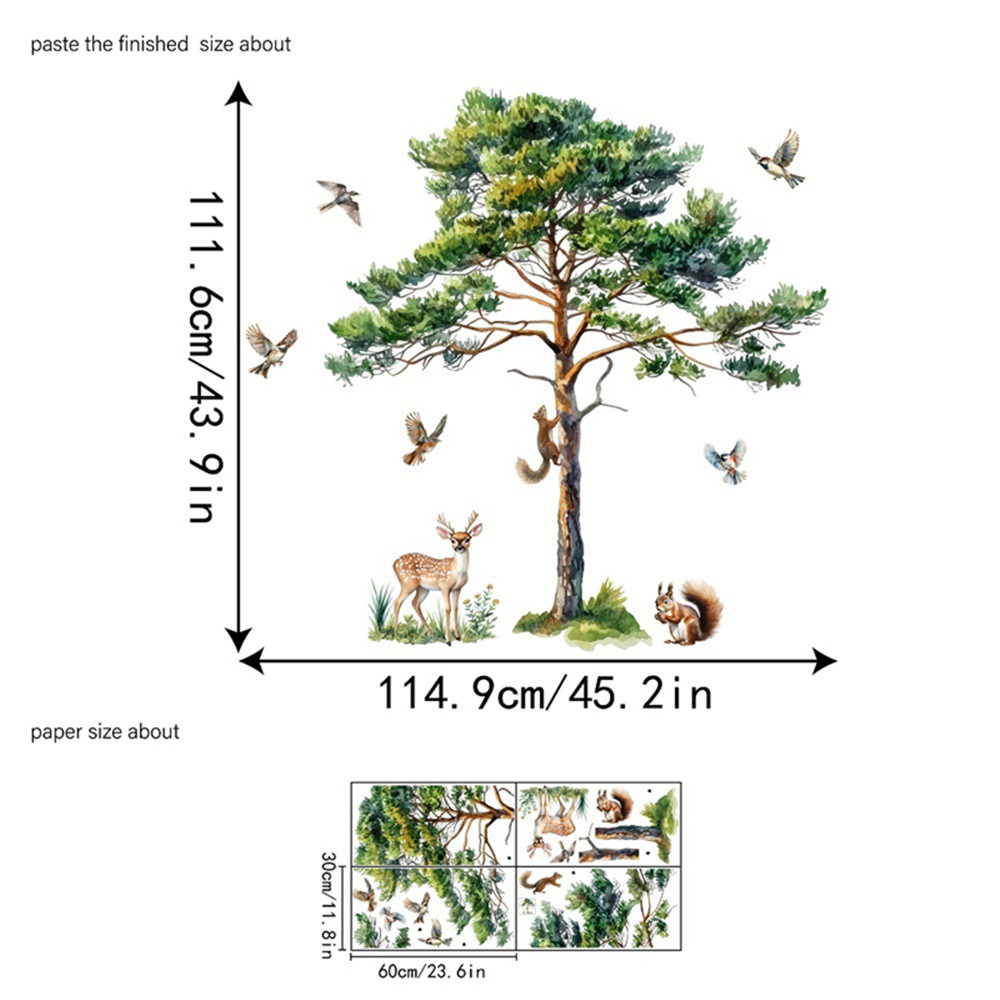 Grote dennenhouten wandsticker - Baby Nursery Labels recensie en prijs