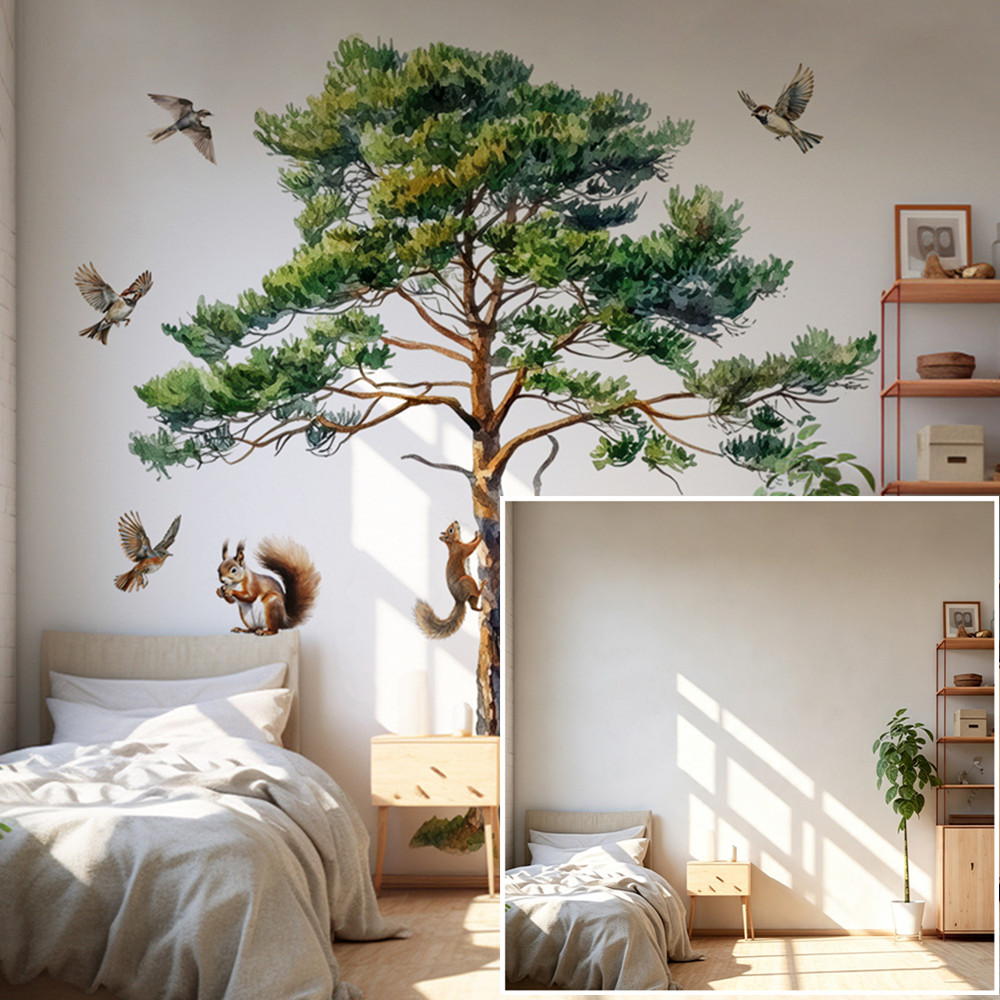 Grote dennenhouten wandsticker - Baby Nursery Labels recensie en prijs