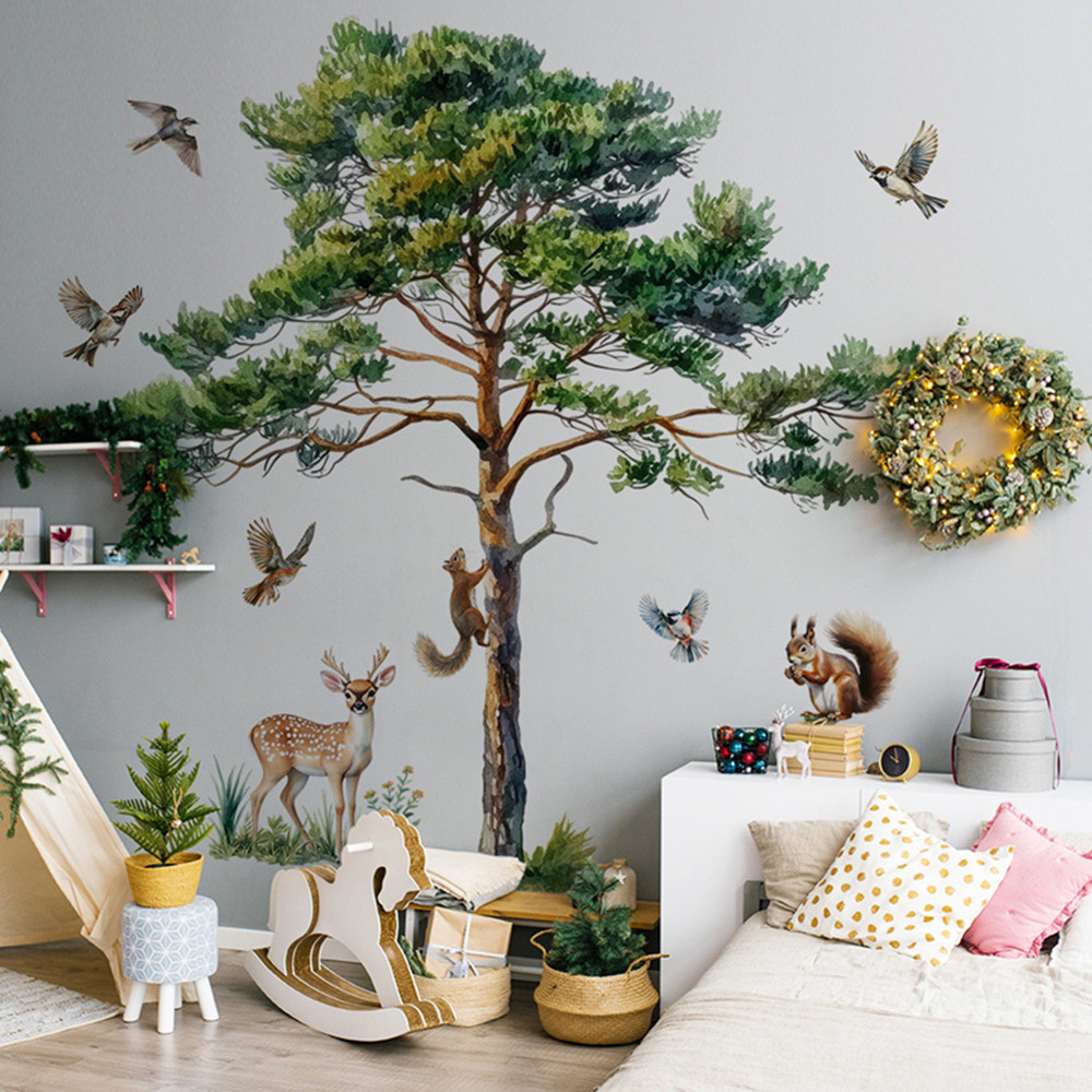 Grote dennenhouten wandsticker - Baby Nursery Labels recensie en prijs