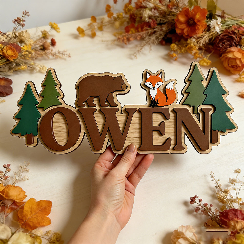 Aangepaste Woodland Forest Bea - Baby Nursery Forest Theme recensie en prijs