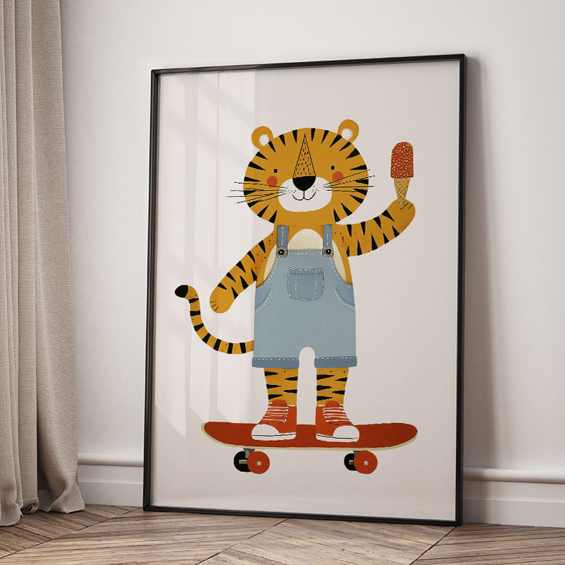 Grappige cartoon dieren auto b - Baby Nursery Paintings recensie en prijs