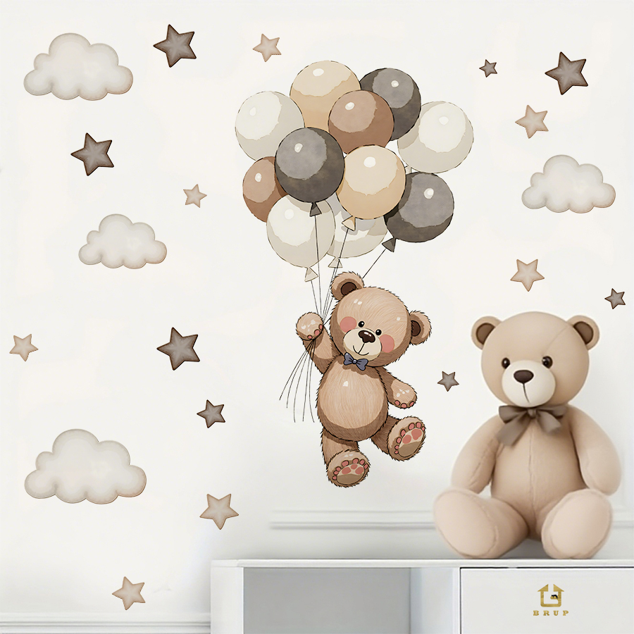 Schattige teddybeer muursticke - Baby Nursery Labels recensie en prijs