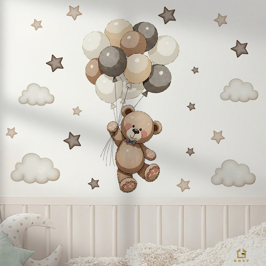 Schattige teddybeer muursticke - Baby Nursery Labels recensie en prijs