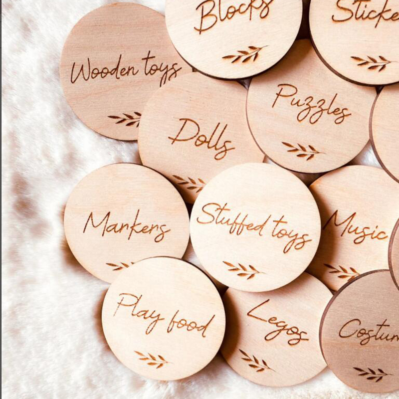 Houten opbergetiketten, etiket - Baby Nursery Equipment recensie en prijs