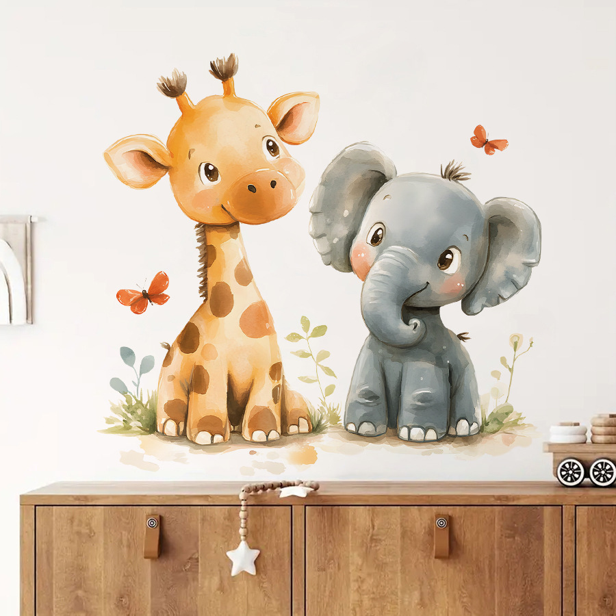 Leuke giraffe en olifant muurs - Baby Nursery Labels recensie en prijs